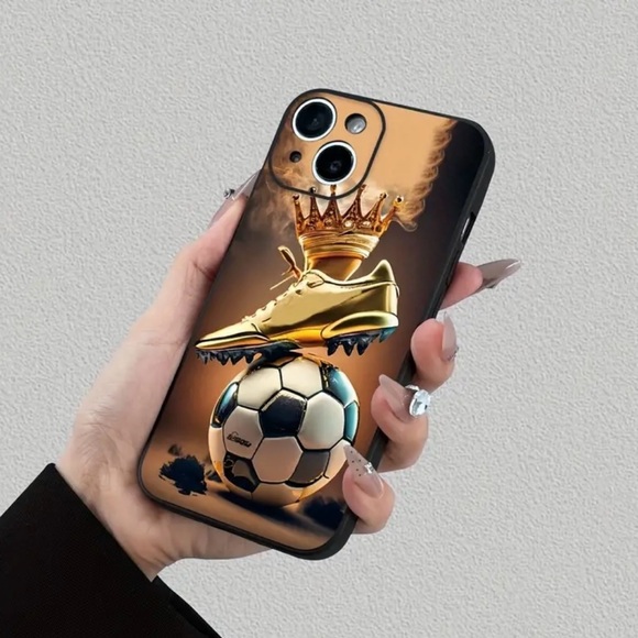 Apple iPhone Phone Case Soccer Ball Gold Cleat Shockproof Case Unisex - Picture 5 of 7